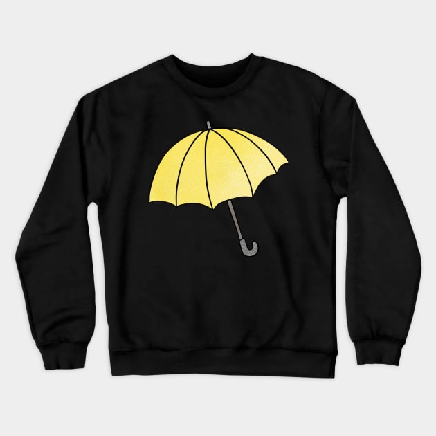 Yellow Umbrella Pattern Crewneck Sweatshirt by Uwaki